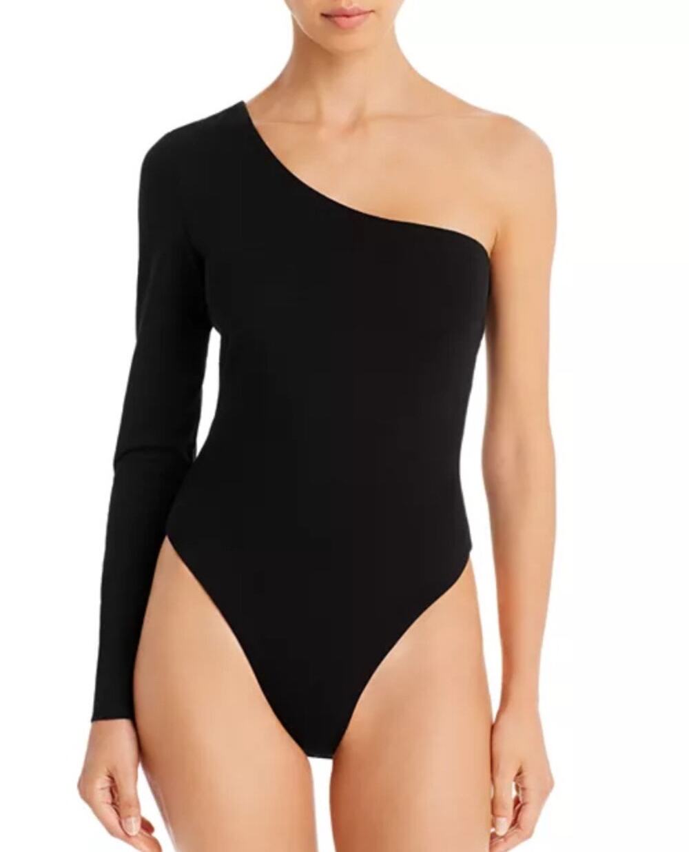Tiger Mist Women's Black Hatty One Shoulder Long Sleeve Bodysuit Size XS